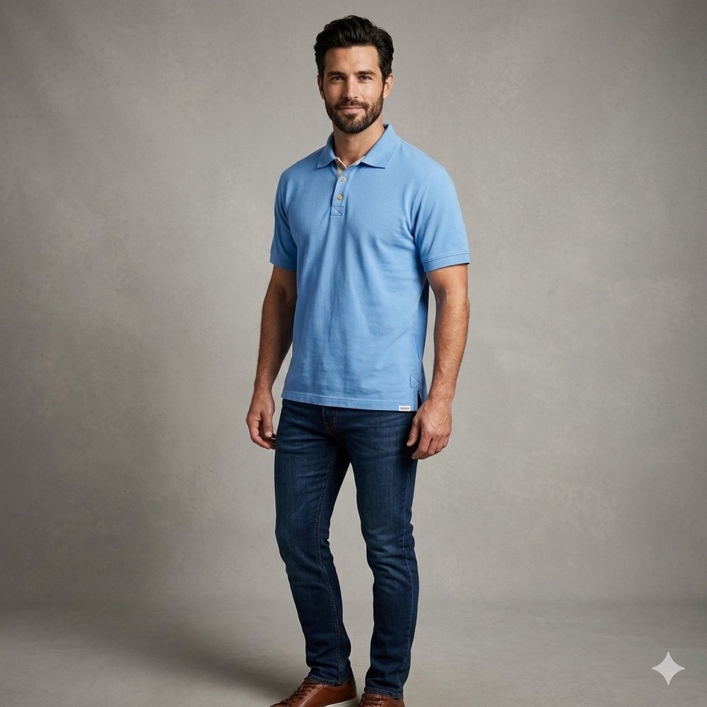 Duluth Trading Co Mens Size XL Polo‎ Shirt Blue Relaxed Fit Short Sleeve Classic